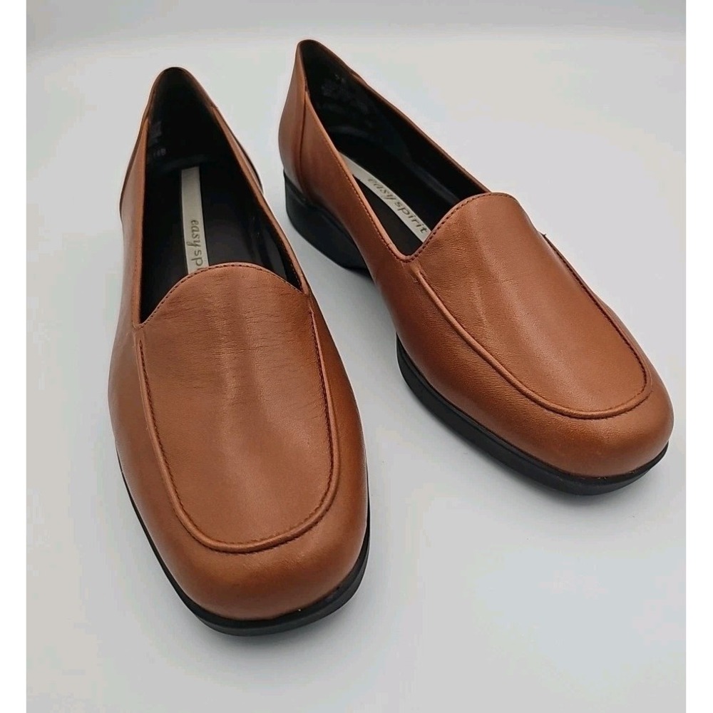 EASY SPIRIT Closer Comfort Loafer Shoes Brown Leather Women's Size7B NWOB